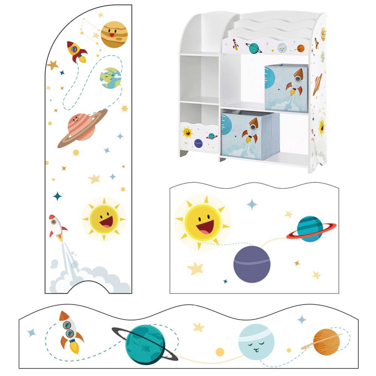 Organizator jucarii / mobilier camera copilului, Space, Vasagle, 93 x 30 x 100 cm