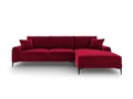 Coltar dreapta, Madara, Mazzini Sofas, 5 locuri, black legs, 254x182x90 cm, catifea, rosu