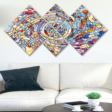 Set 4 tablouri decorative, 4mdf608678174, mdf, imprimat uv, multicolor