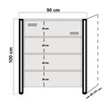 Comoda Cosmo Luna, Sapphire, 90x40x100 cm, natural/negru