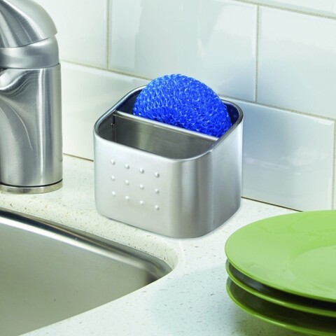 Suport pentru burete de vase forma, idesign, 10x8x8 cm, inox