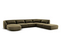 Coltar panoramic dreapta 6 locuri, Tulum, Cosmopolitan Design, 330x255x70 cm, catifea, verde