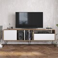 Comoda TV Mistico, Zena Home, 180x35.5x58.7 cm, maro/negru