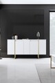 Consola, Bexley, Luxe, 160x35x80 cm, PAL, Alb/Auriu