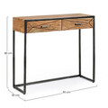 Consola Egon, Bizzotto, 90x30x80 cm, otel/lemn de salcam