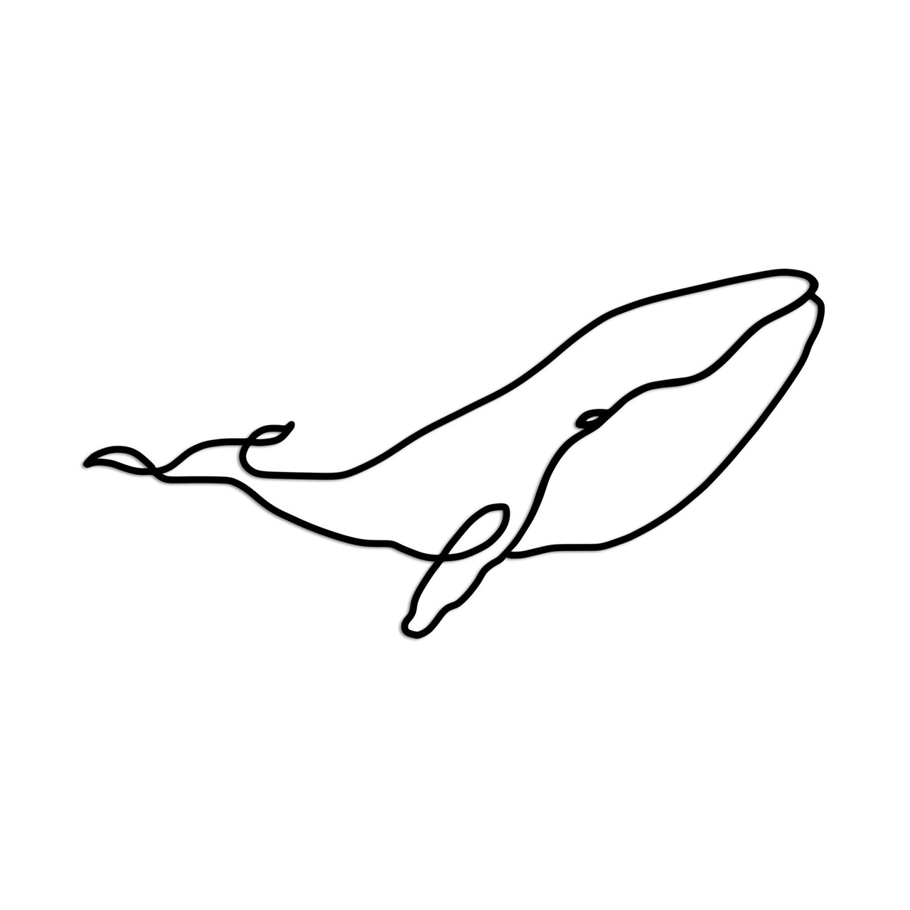 Decoratiune de perete, Whale, Dimensiune: 50 x 25 cm, Negru - view 5