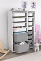 Dulap multifunctional, Estella, Rine 2D4K8U, Alb/Gri