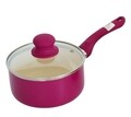 Cratita cu capac Spar, 16 cm, 1.3 L, aluminiu, invelis ceramic, mov