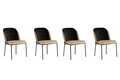 Set scaune 4 piese, Nmobb, DR, Metal, Bej/Negru