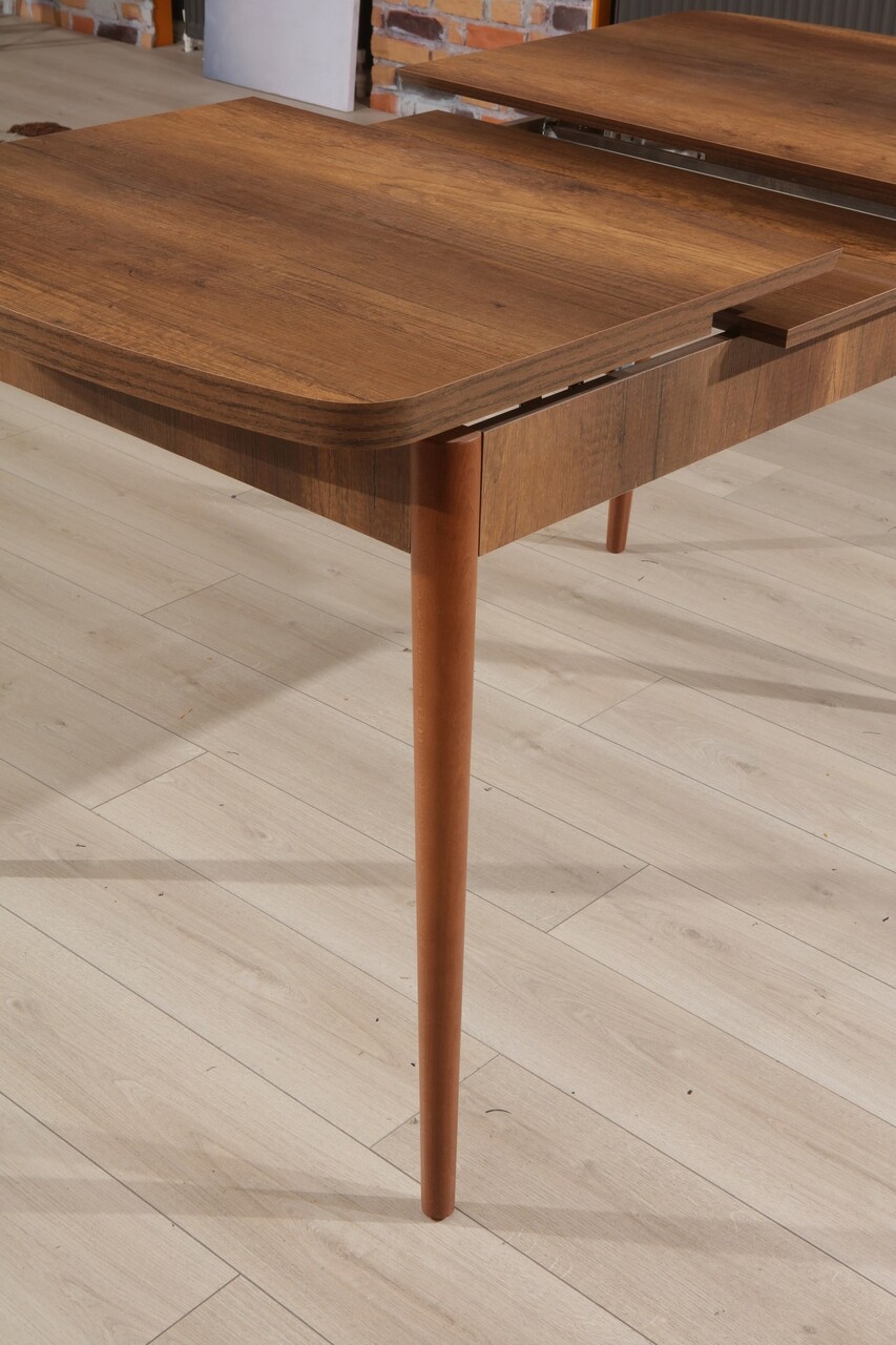 Masa de sufragerie extensibila, Beckley, Barok, 132x80x78.5 cm, PAL, Maro - 2 | YEO