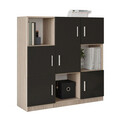 Dulap multifunctional, Locelso, VO7, 119.9x121.8x37.6 cm, Stejar / Negru