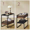 Masuta de cafea / noptiera Columbian, Vasagle, 55x35x55 cm, MDF/PAL, negru