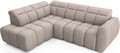 Coltar extensibil stanga 4 locuri ELTAP, LT-20XIL, Falconn, 258x208x107 cm, lemn/poliester, maro deschis
