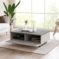 Masuta de cafea LV17-GT, Yardley, 90x60x31.6 cm, argintiu/antracit