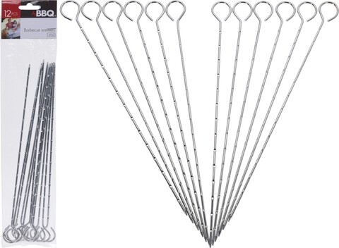 Set 12 frigarui pentru gratar, 27 cm, metal