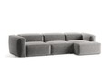 Coltar dreapta 4 locuri, Bergamo, Cosmopolitan Design, 344x152x70 cm, tesatura structurata, gri deschis