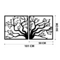 Decoratiune de perete, Tree Metal Decor, metal, 100 x 50 cm, negru