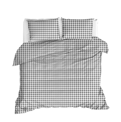 Lenjerie de pat dubla 3 piese, İlove - black, enlora home, bumbac ranforce