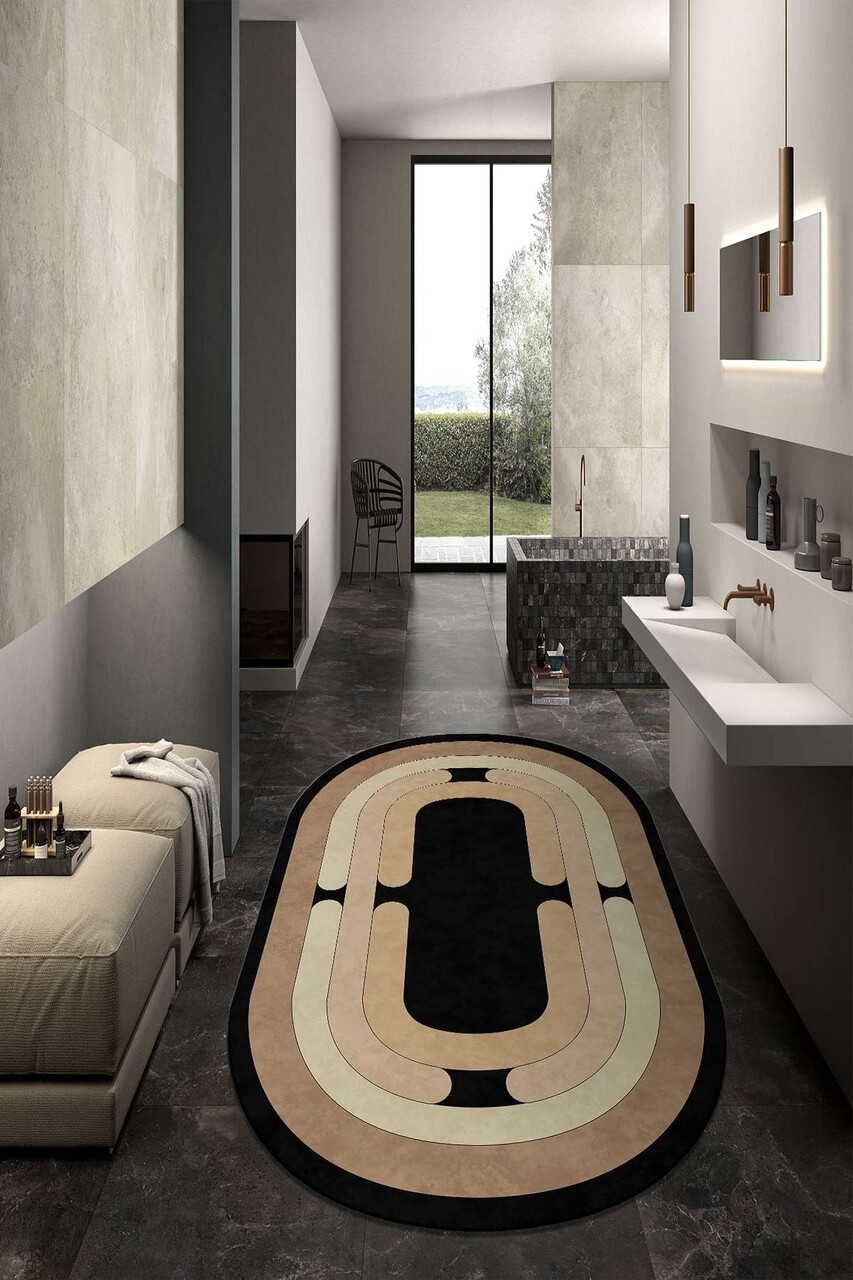 Covor (80 x 200), Sftkece045-Oval, 80x200 cm, Negru - view 2