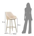 Set 2 scaune de bar Alaska -A, Mauro Ferretti, 52x46x111 cm, fier/poliester, crem