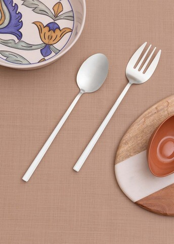 Set de servire (2 piese), L'essentiel Maison, 280TMA3702, Dimensiune: 28 x 6 x 1 cm (2 bucăți), Argintiu/Alb