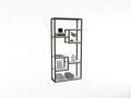 Corp biblioteca, Puqa Design, Emina, 85x182x29 cm, PAL, Alb/Negru