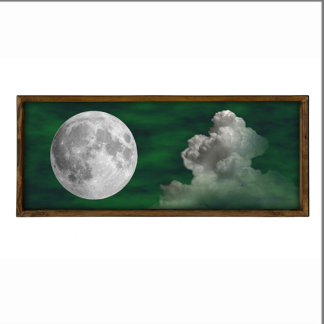 Tablou decorativ, BUL008, MDF, Imprimat UV, Verde / Alb / Nuc