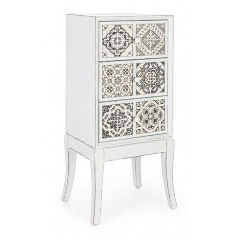 Comoda cu 3 sertare, dimitra, bizzotto, 39.5x32x94 cm, lemn de brad/ceramica