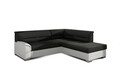 Coltar extensibil dreapta 4 locuri ELTAP, BR17, Bergen, 247x214x83 cm, lemn/poliester, negru/alb