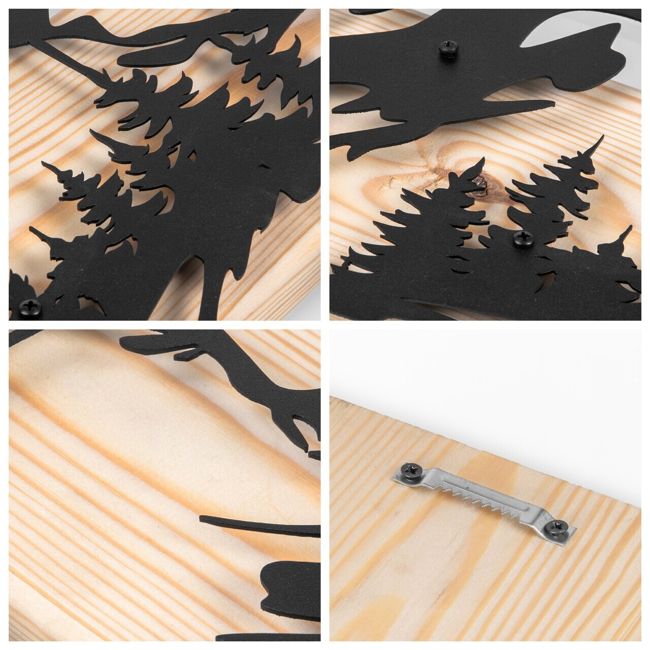 Decoratiune de perete, Alpina, Cadru: Lemn (Grosime: 2 cm), Natural/Negru — imaginea 6