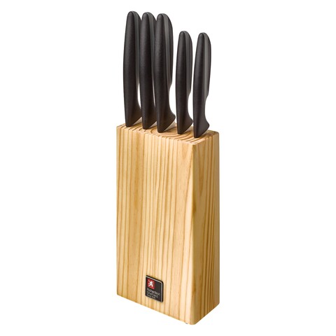 Set 5 cutite + suport, richardson sheffield, city, inox/lemn, negru