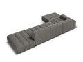 Coltar stanga 5 locuri, Jennifer-51, Micadoni Home, 341x166x70 cm, catifea, gri deschis