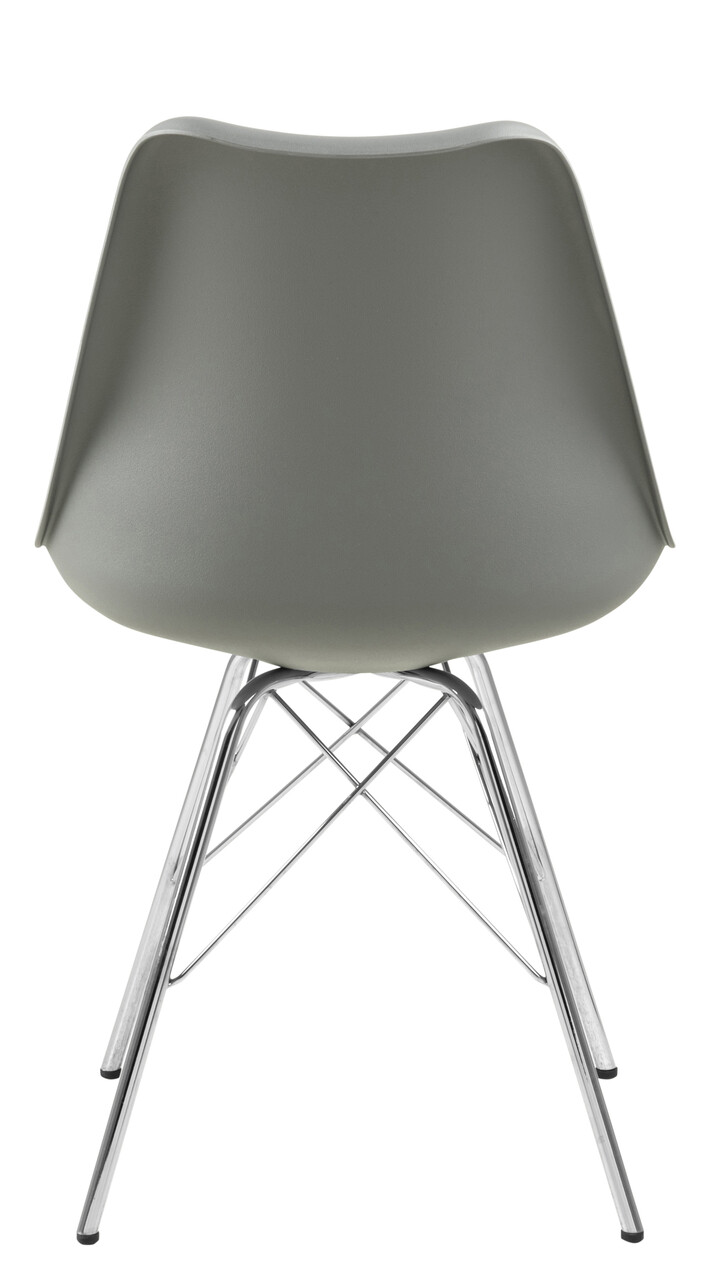 Scaun Eris, Actona, 48.5x54x85.5 cm, piele ecologica/otel, gri