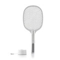 Paleta electrica anti-insecte reincarcabila 2 in 1 cu lumina UV, KL Rak, InnovaGoods, 44.5 x 18 cm, alb/gri