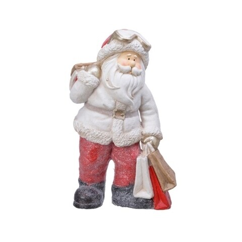 Decoratiune Santa w shoppingbags, Decoris, 33x20x51 cm, polymag, multicolor
