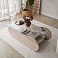 Masuta de cafea, Neostill, Brise, Travertin / Transparent