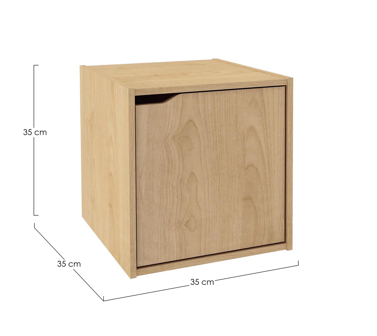 Raft modular Composite Cube W-Door, Bizzotto, 35x35x35 cm, PAL/MDF, natural - 2 | YEO
