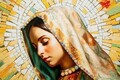 Tablou decorativ Madonna -A, Mauro Ferretti, 72x102 cm, lemn de pin/canvas pictat si lacuit, multicolor