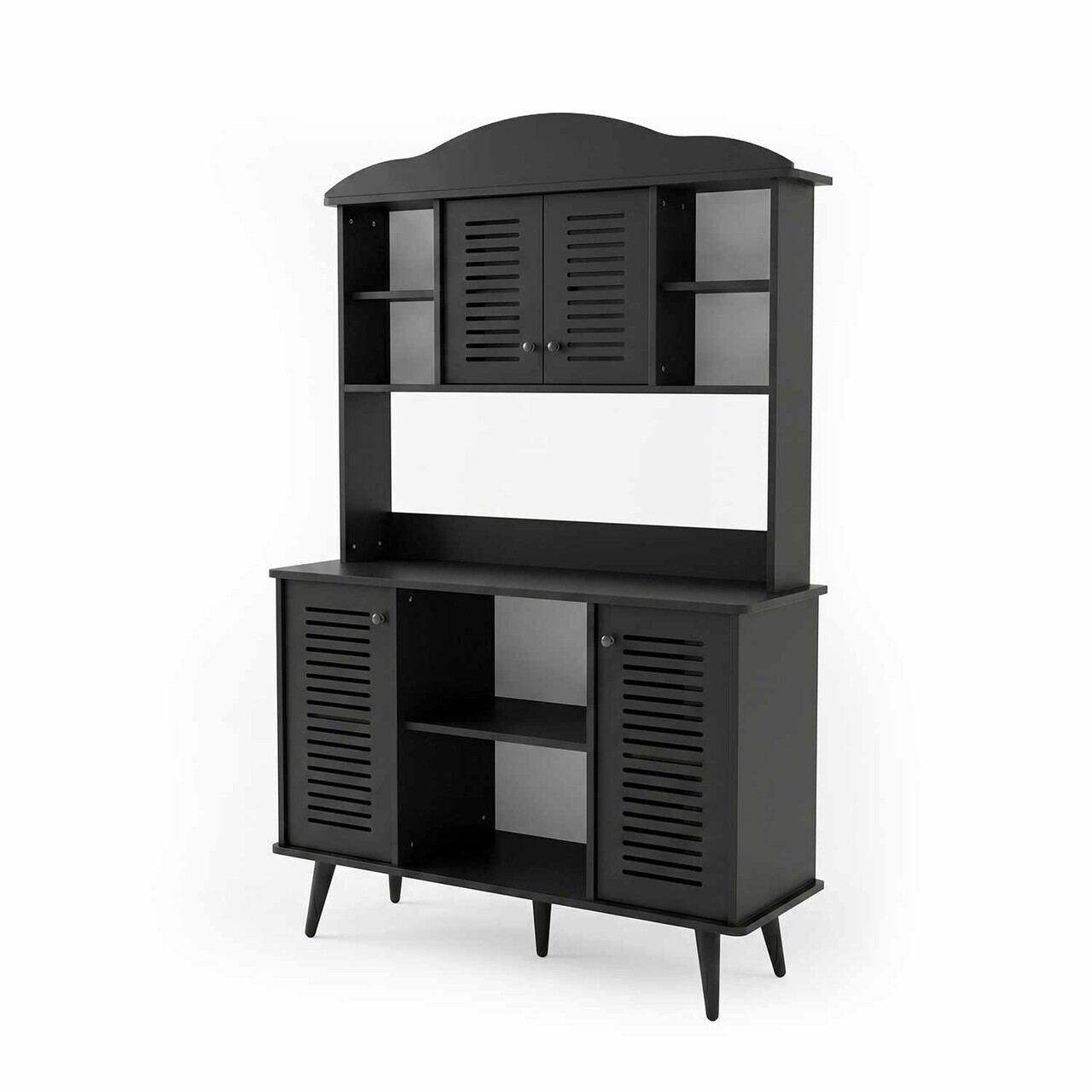 Dulap de bar pentru cafea, Hanah Home, Avior 120, 120x170x40 cm, MDF, Negru - view 4