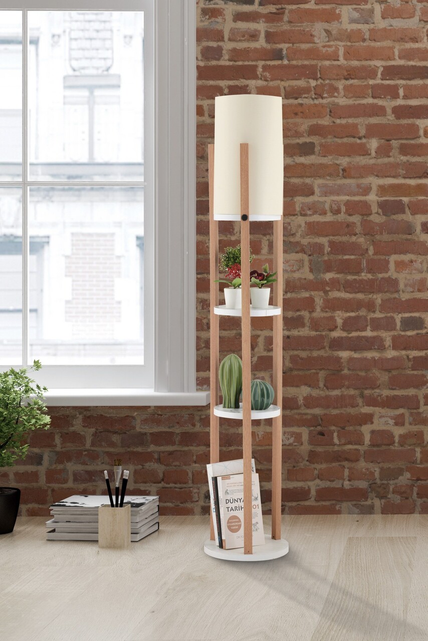 Lampadar, L'essentiel Maison, 390FLH2279, Alb / Natural