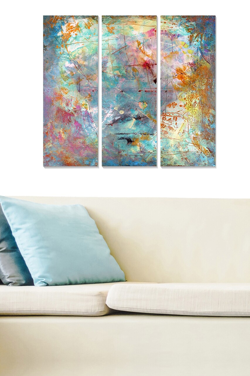 Set 3 tablouri decorative MDF62692444 20 x 50 cm 3 piese Multicolor