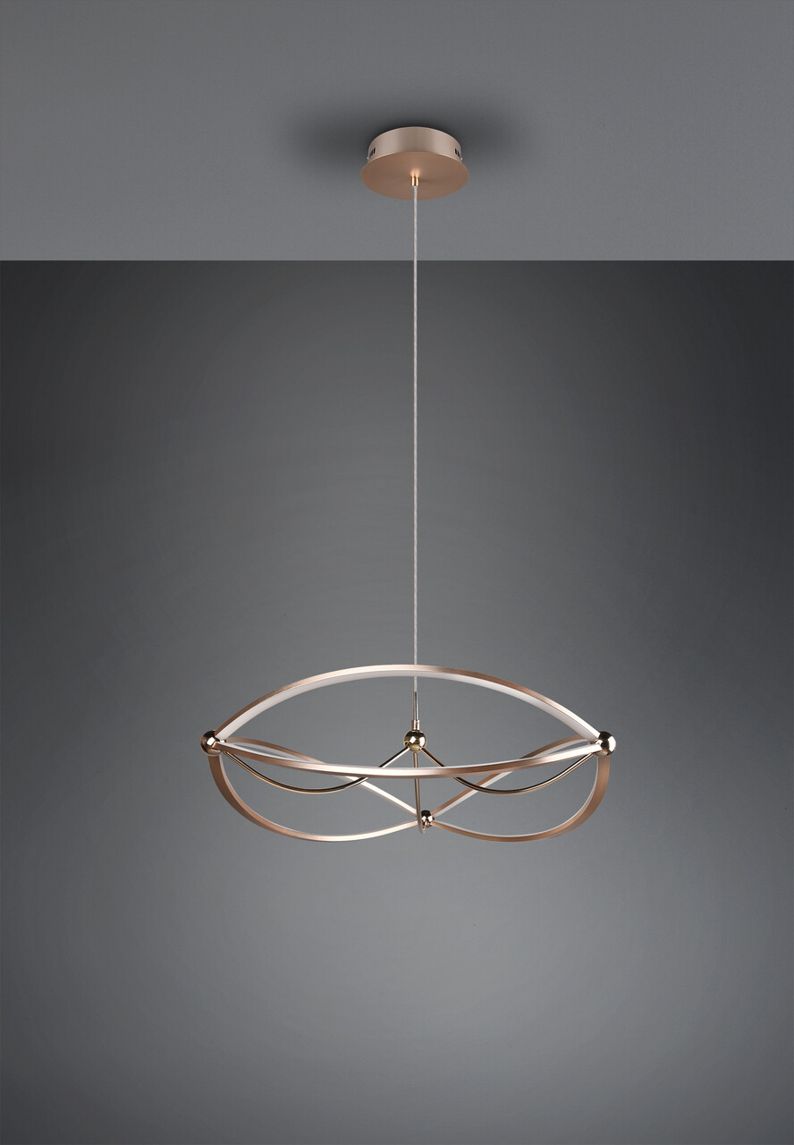 Lustra Charivari, TRIO, 62x150 cm, 42W, 1x SMD LED, metal, bronz mat - 1 | YEO