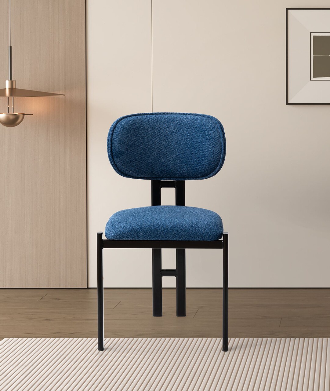 Set scaune 2 piese, Hanah Home, Muriz, Metal, Navy Blue / Black