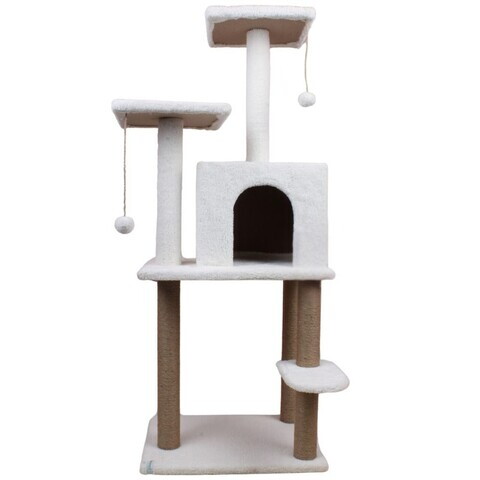 Casă pentru pisici, Paws & Whiskers, Calista, MATERIAL TEXTIL WELSOFT, Alb