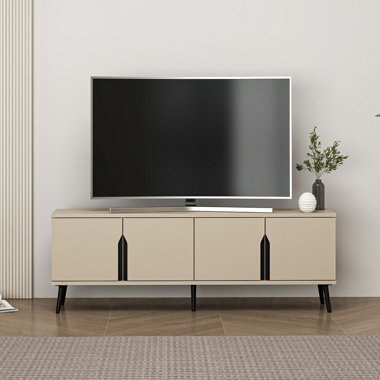 Comoda TV, Hanah Home, Clera, 140x50x30 cm, Beirut / Bej