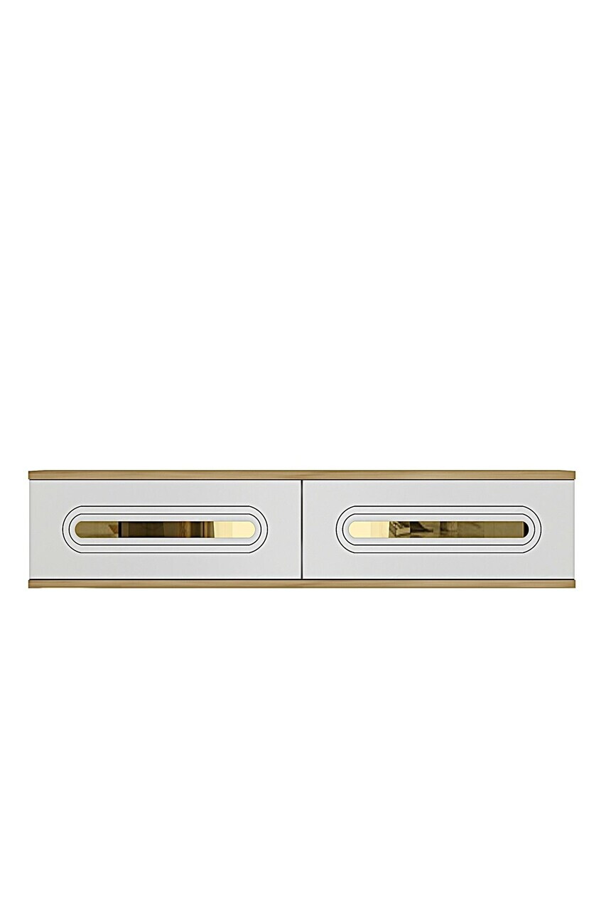 Dulap, Hanah Home, Rany 120, 120x25.5x29.6 cm, Stejar Safir / Alb / Auriu — imaginea 4