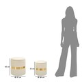 Set 2 taburete cu spatiu depozitare Sheffild, Mauro Ferretti, 37x42 cm, 28x35 cm, fier/MDf/poliester, crem