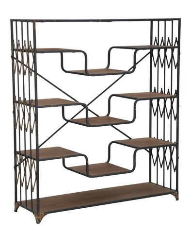 Biblioteca elevator, mauro ferretti, 122x38x141 cm, fier, negru/maro