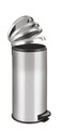 Cos de gunoi cu pedala, Wenko, Leman Easy Close, 30 L, inox, gri