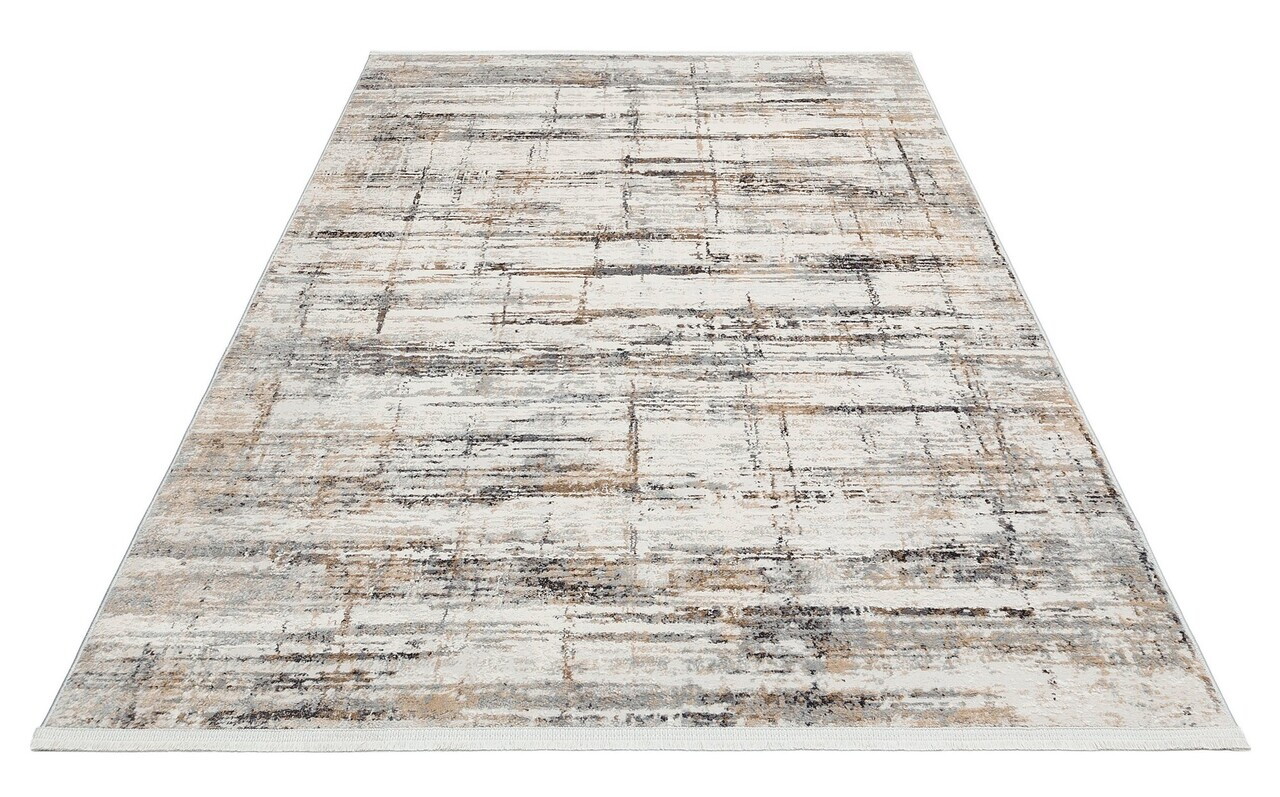 Covor, Lgs 02, 80x150 cm, Poliester, Crem / Gri